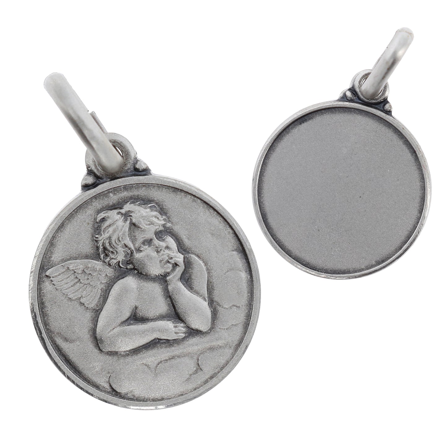 Medaglia Angelo, argento 925. Diametro 1,4 cm