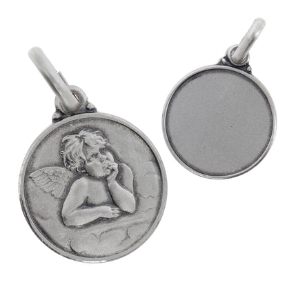 Medaglia Angelo, argento 925. Diametro 1,4 cm
