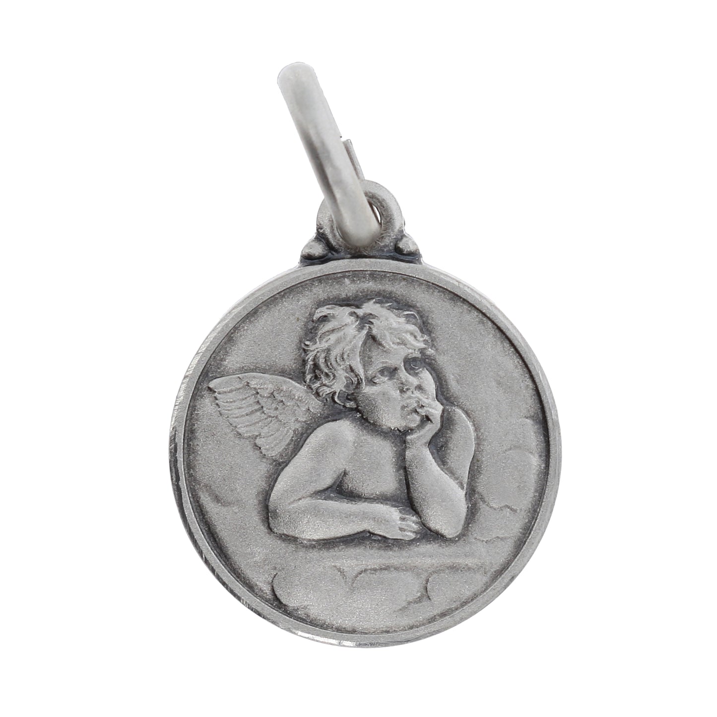 Medaglia Angelo, argento 925. Diametro 1,4 cm