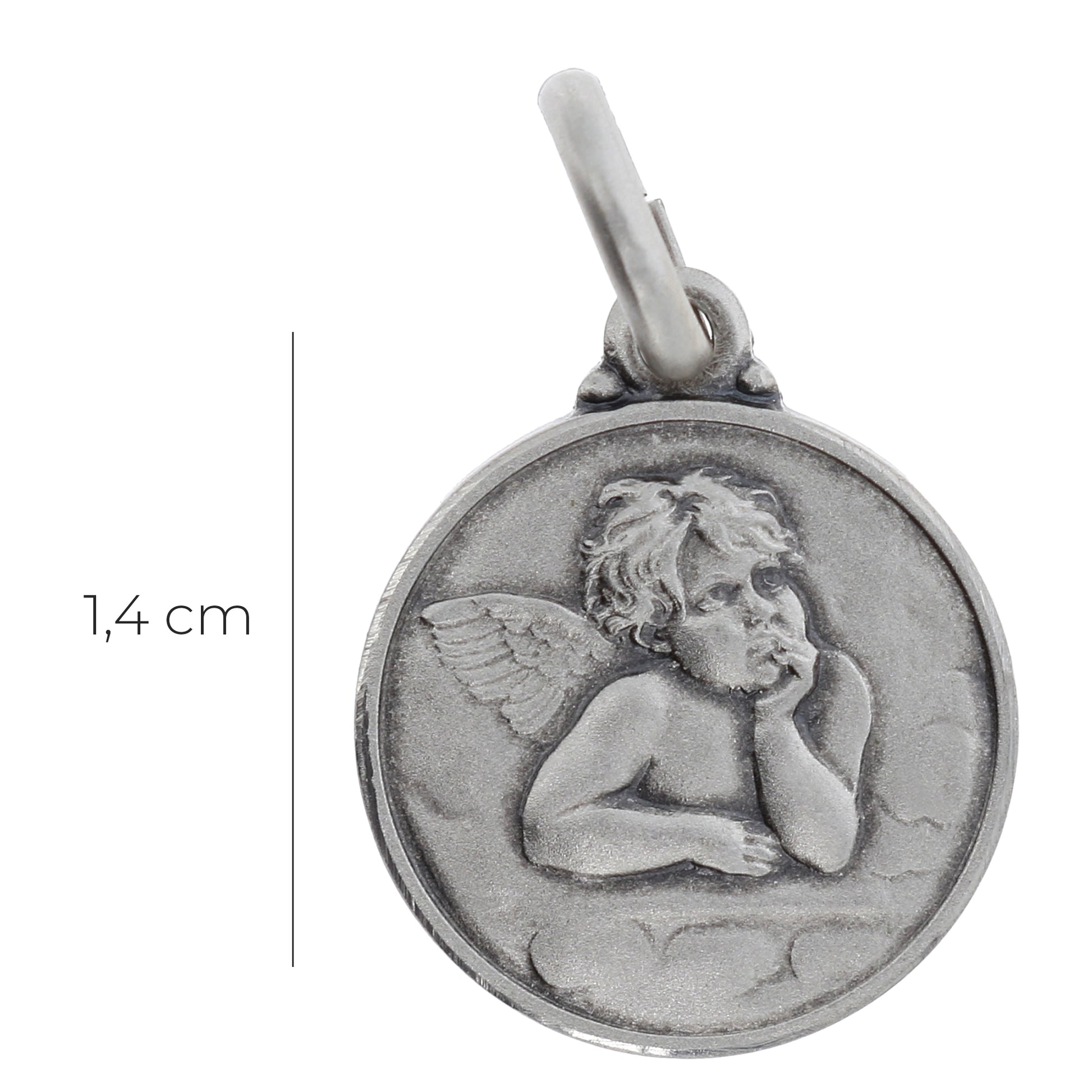 Medaglia Angelo, argento 925. Diametro 1,4 cm