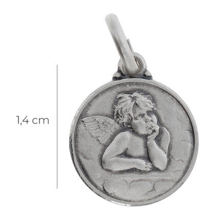 Medaglia Angelo, argento 925. Diametro 1,4 cm