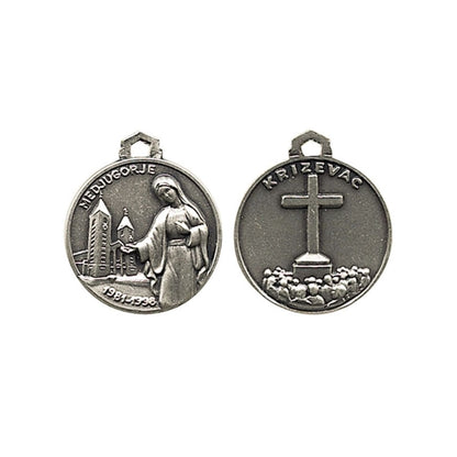 Medaglia Medjugorje in argento 925.  Diametro  1,6 cm