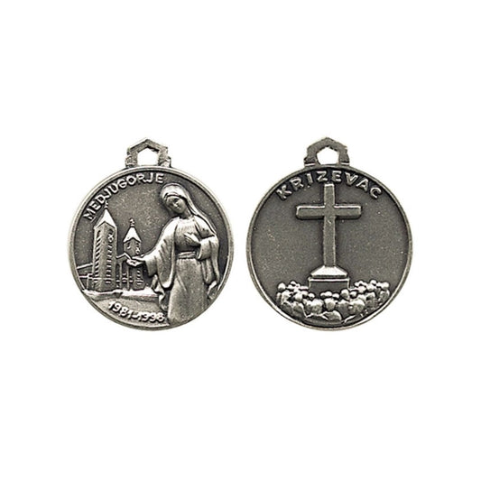 Medaglia Medjugorje in argento 925.  Diametro  1,6 cm