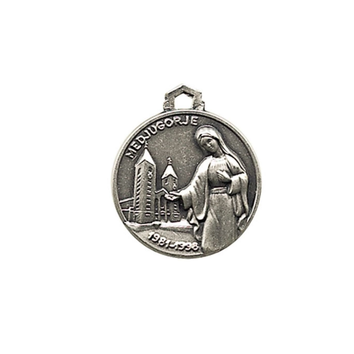 Medaglia Medjugorje in argento 925.  Diametro  1,6 cm