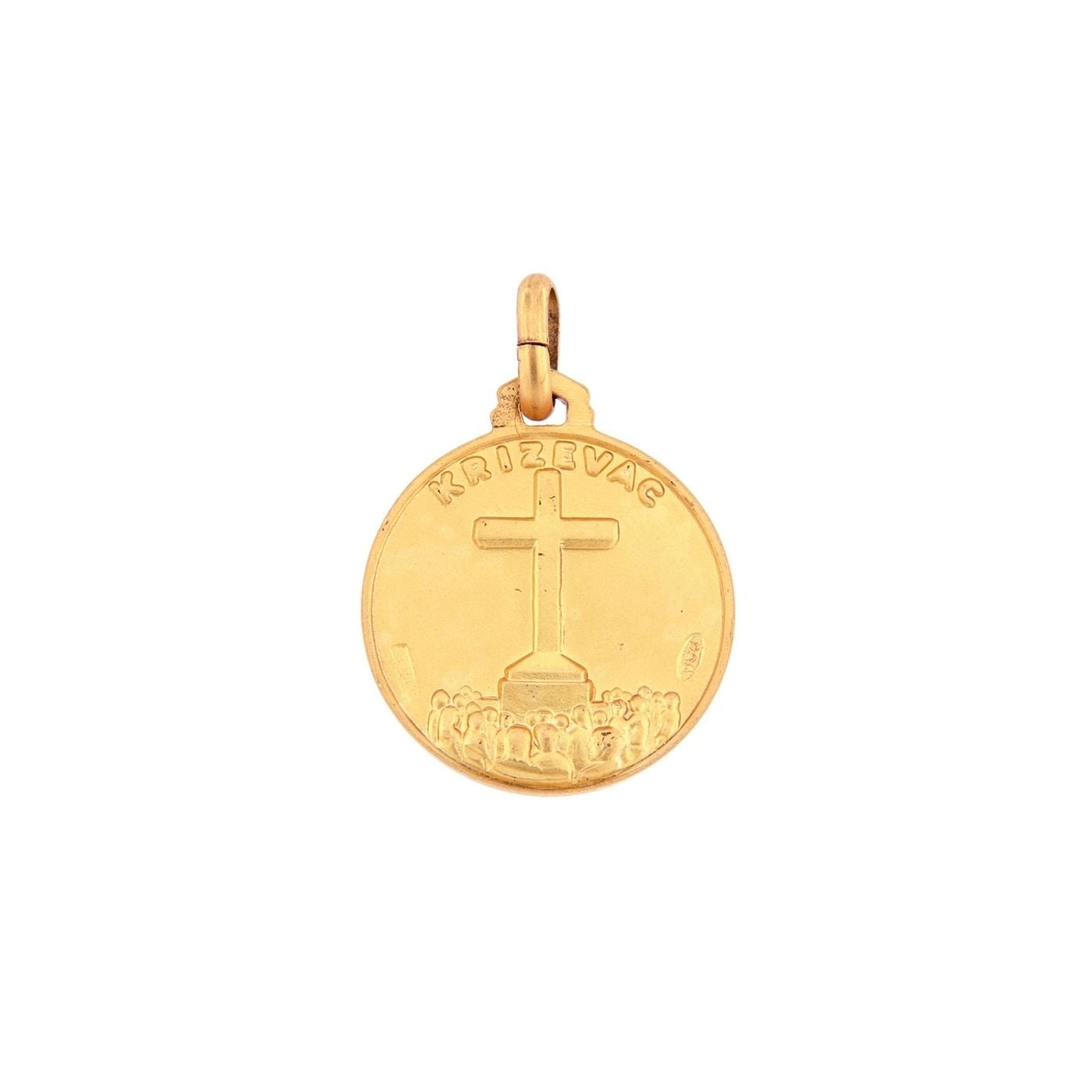 Medaglia Medjugorje in argento 925 bagnata oro. Diametro  1,4 cm