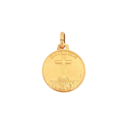 Medaglia Medjugorje in argento 925 bagnata oro. Diametro  1,4 cm