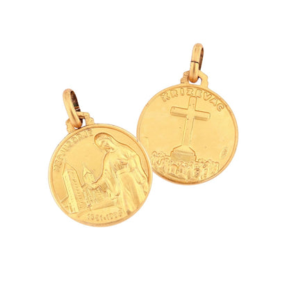 Medaglia Medjugorje in argento 925 bagnata oro. Diametro  1,4 cm
