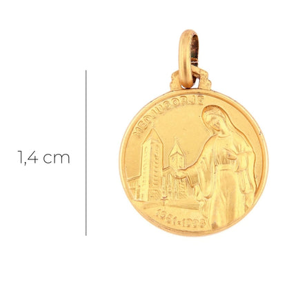 Medaglia Medjugorje in argento 925 bagnata oro. Diametro  1,4 cm