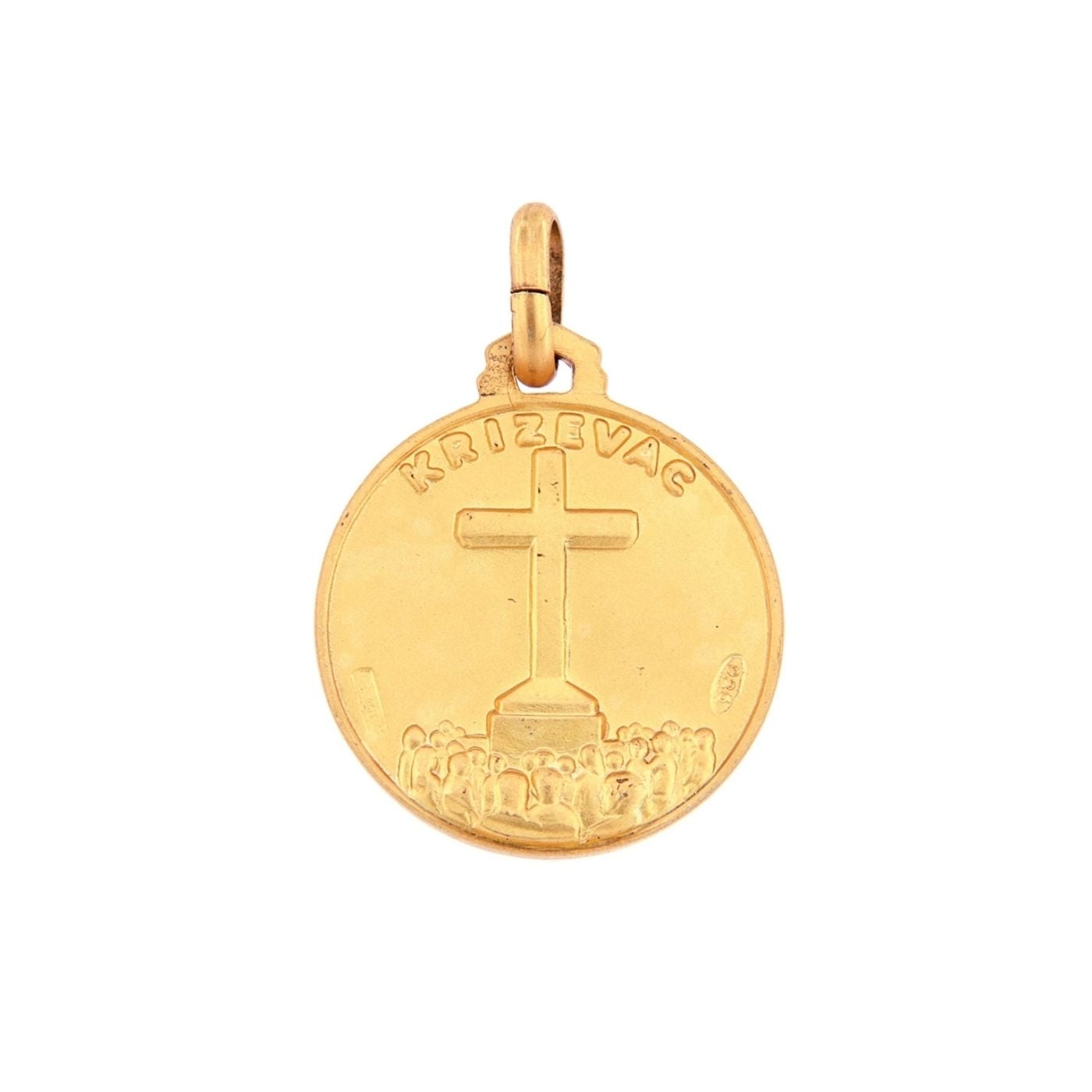 Medaglia Medjugorje in argento 925 bagnata oro.  Diametro  1,6 cm