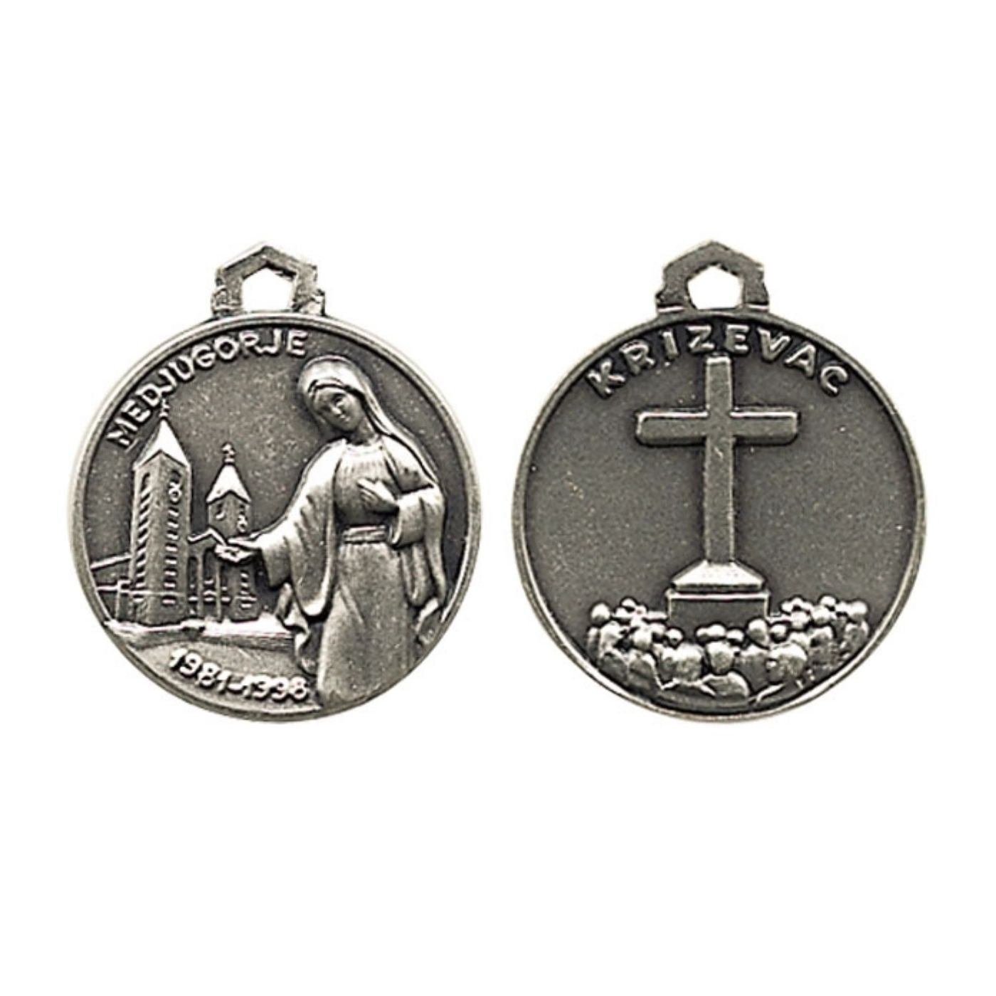 Medaglia Medjugorje in ottone. Diametro  2,1 cm