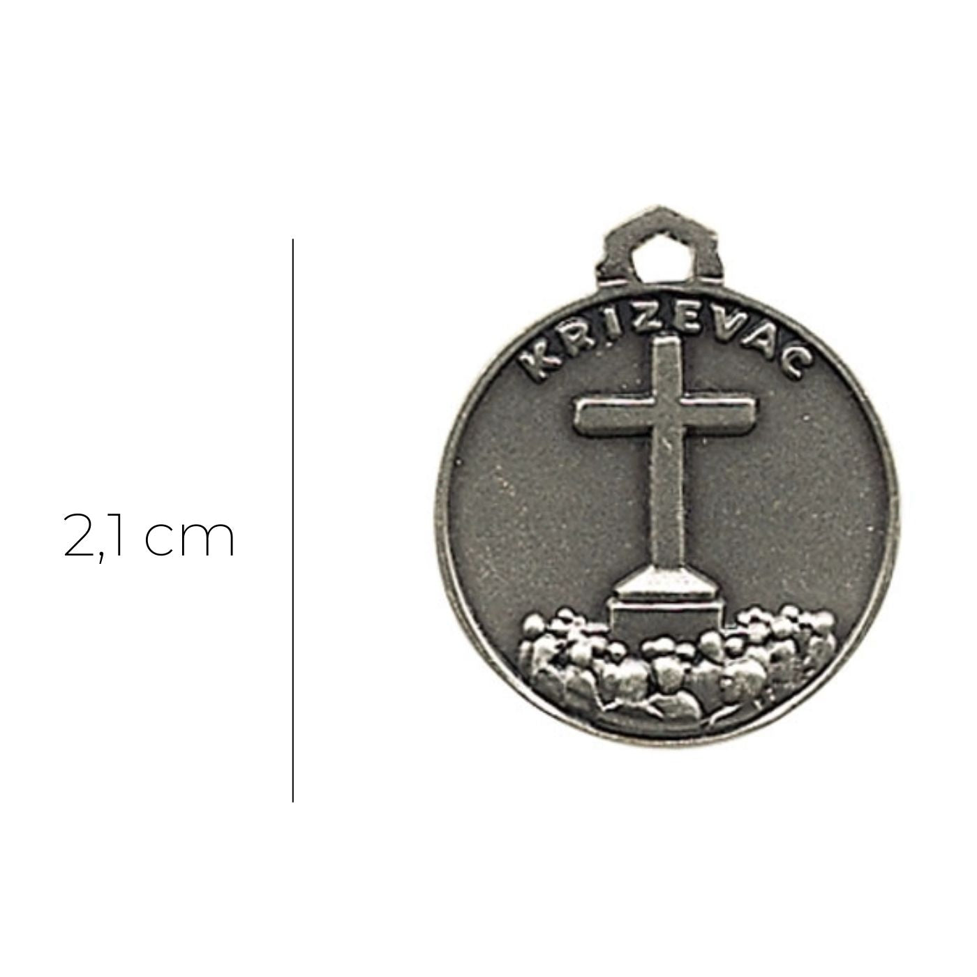 Medaglia Medjugorje in ottone. Diametro  2,1 cm
