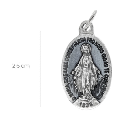 Medaglia Miracolosa in zama, scritta in latino. Altezza 2,6 cm