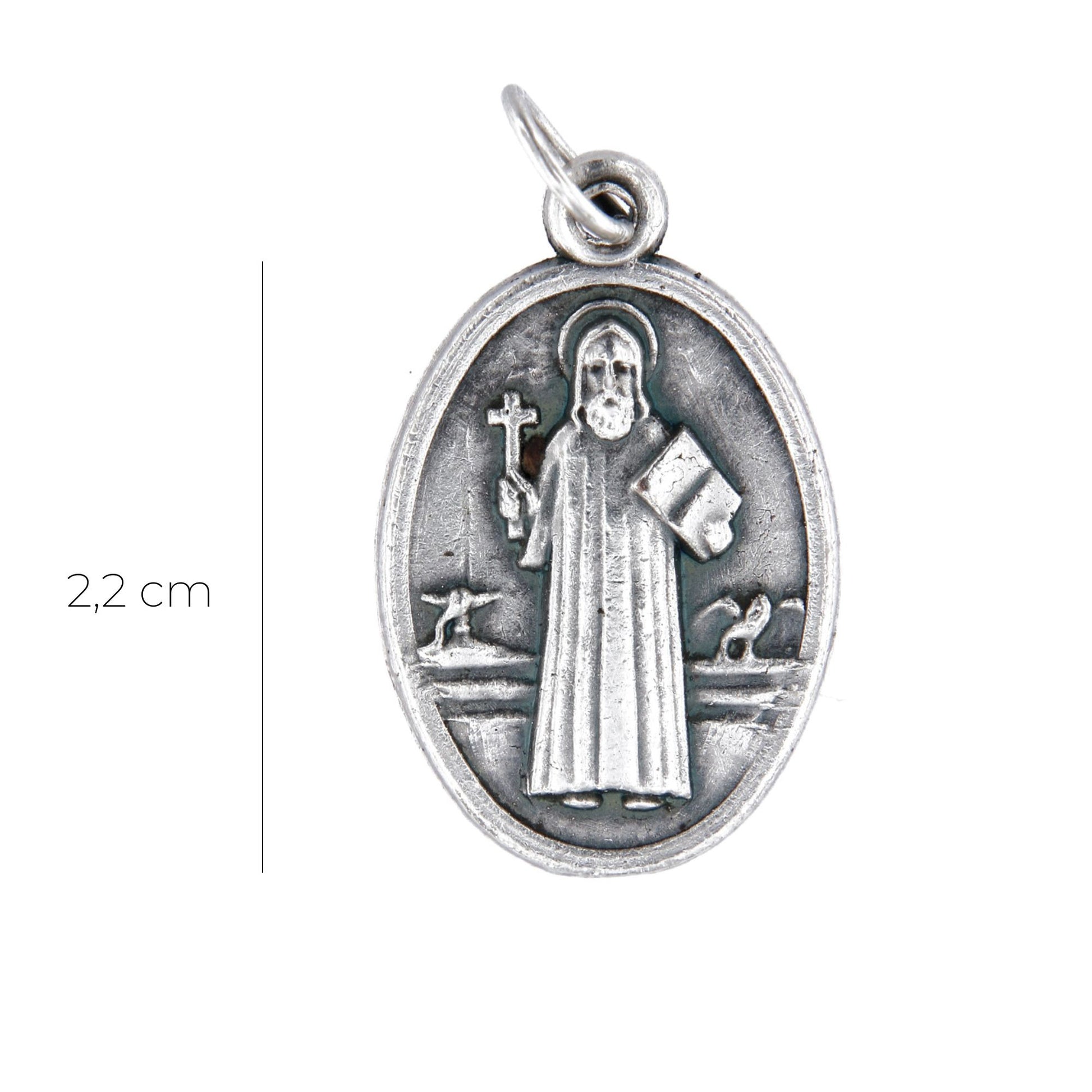 Medaglia ovale di San Benedetto in zama. Altezza 2,2 cm