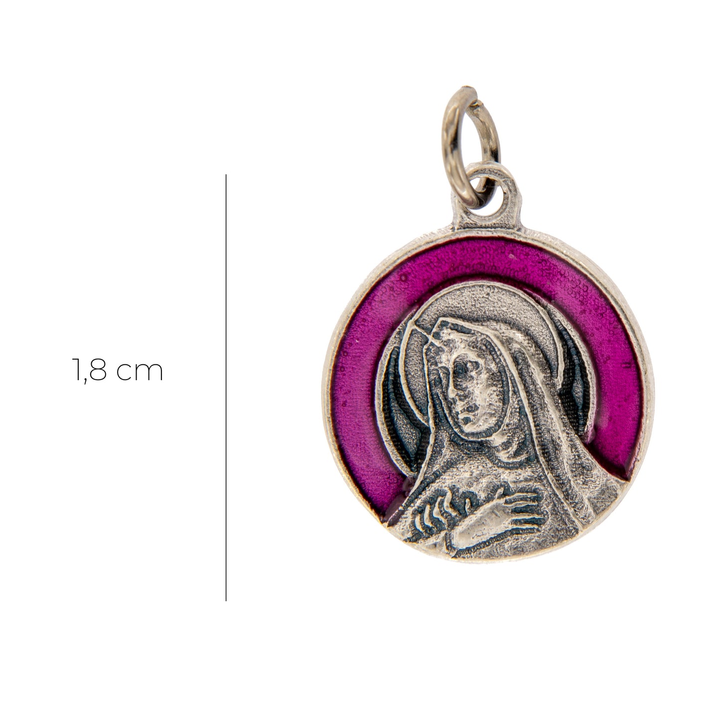 Medaglia Santa Rita, in zama smaltata. Diametro 1,8 cm