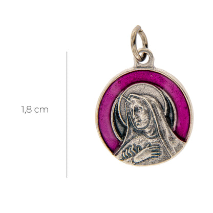 Medaglia Santa Rita, in zama smaltata. Diametro 1,8 cm