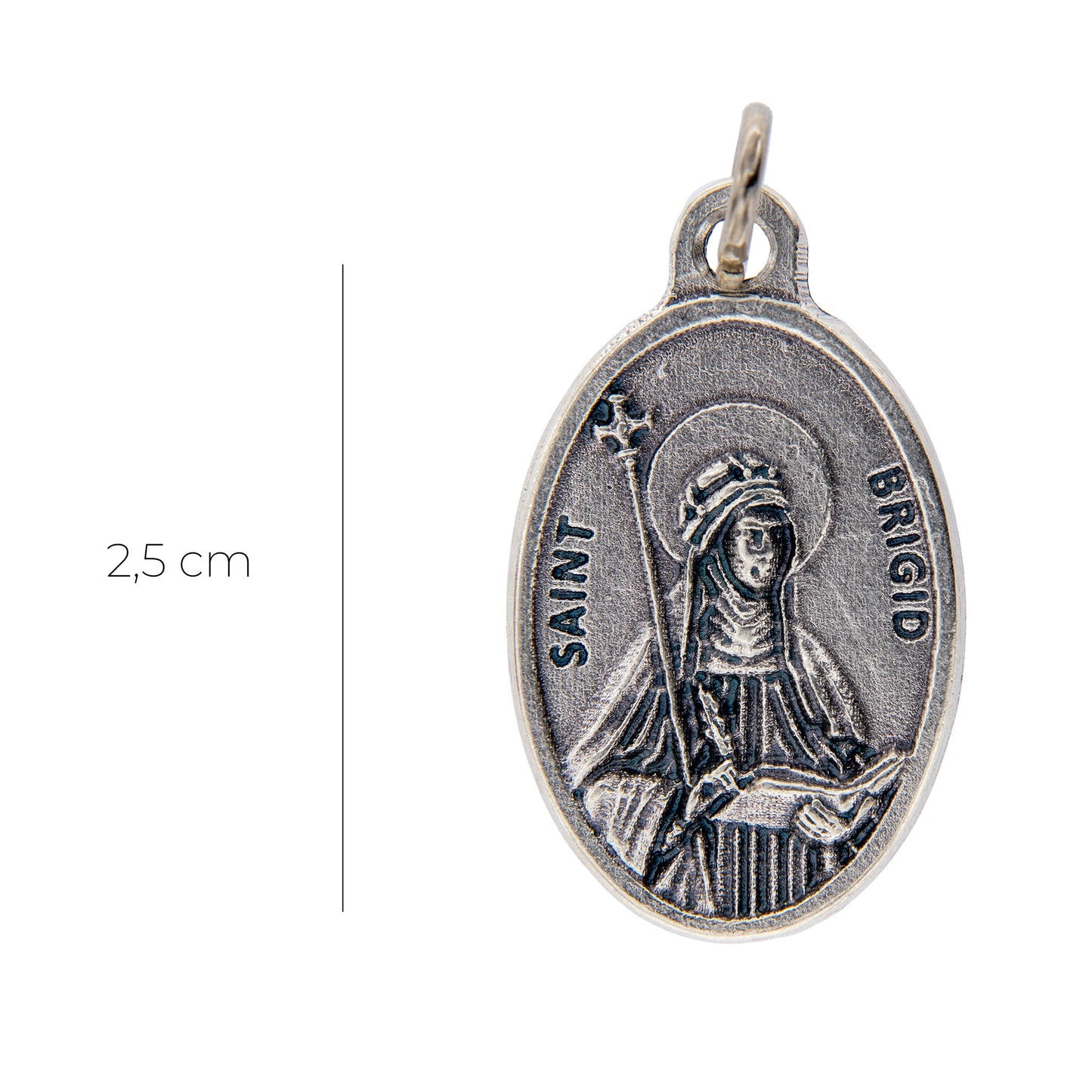 Medaglia Santa Brigida, in zama. Altezza 2,5 cm