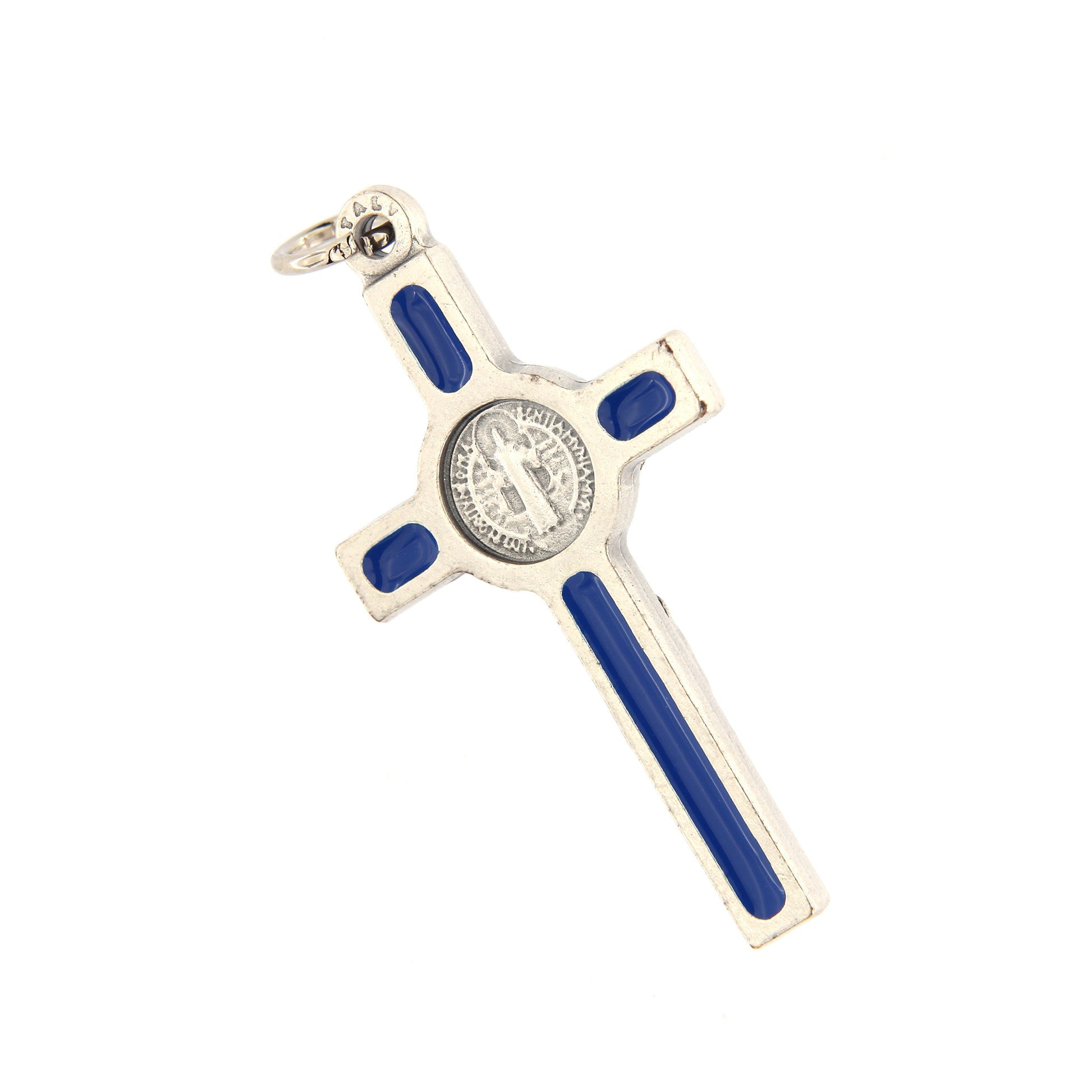 Croce San Benedetto in metallo smaltato h. 4 cm