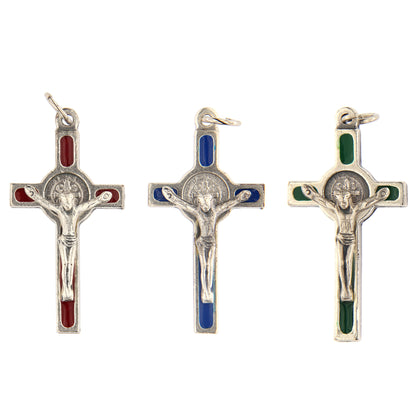 Croce San Benedetto in metallo smaltato h. 4 cm