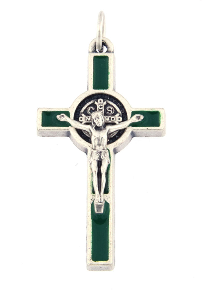 Croce San Benedetto in metallo smaltato h. 4 cm
