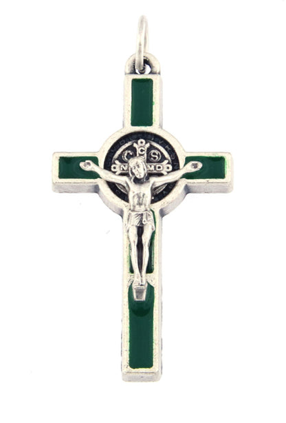 Croce San Benedetto in metallo smaltato h. 4 cm