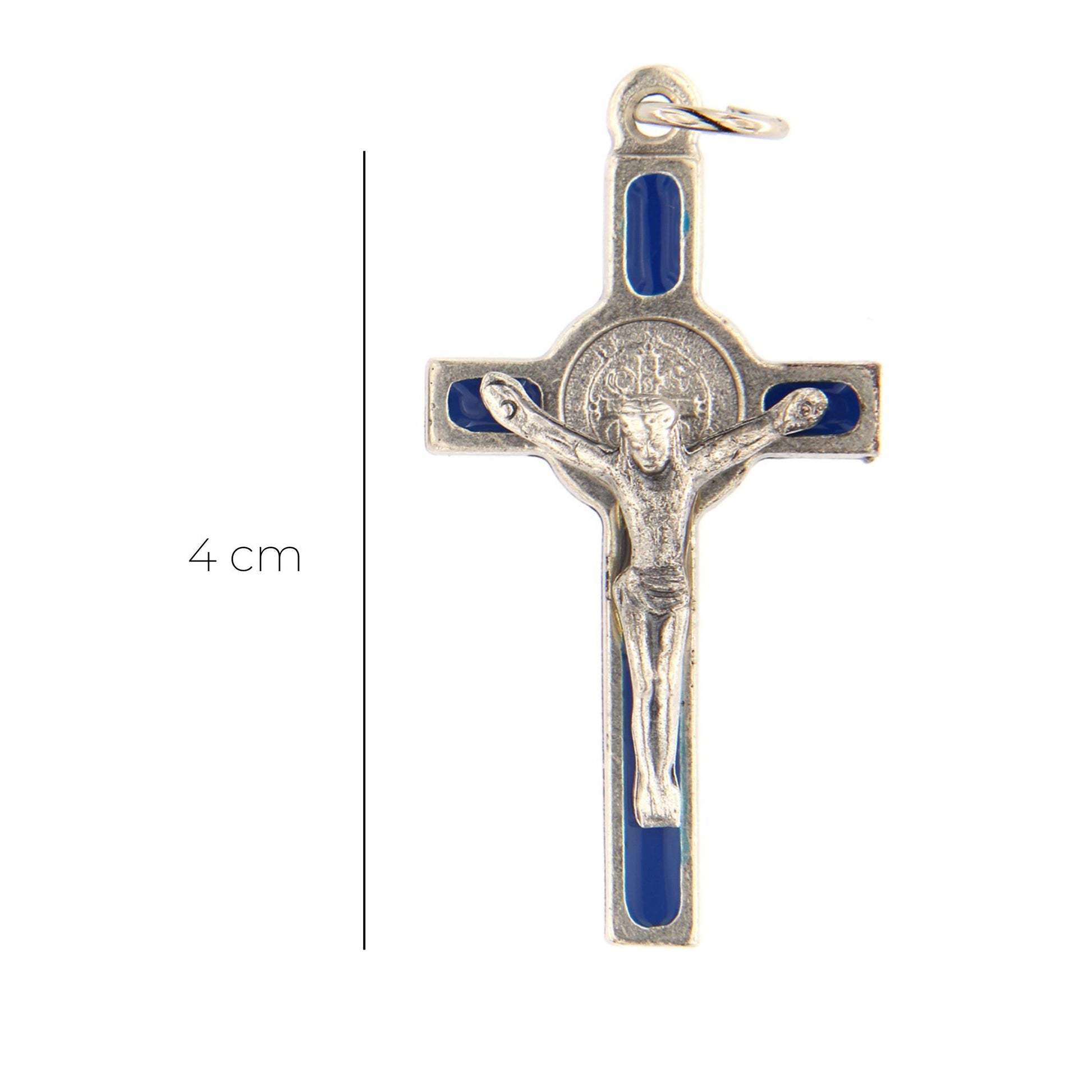 Croce San Benedetto in metallo smaltato h. 4 cm