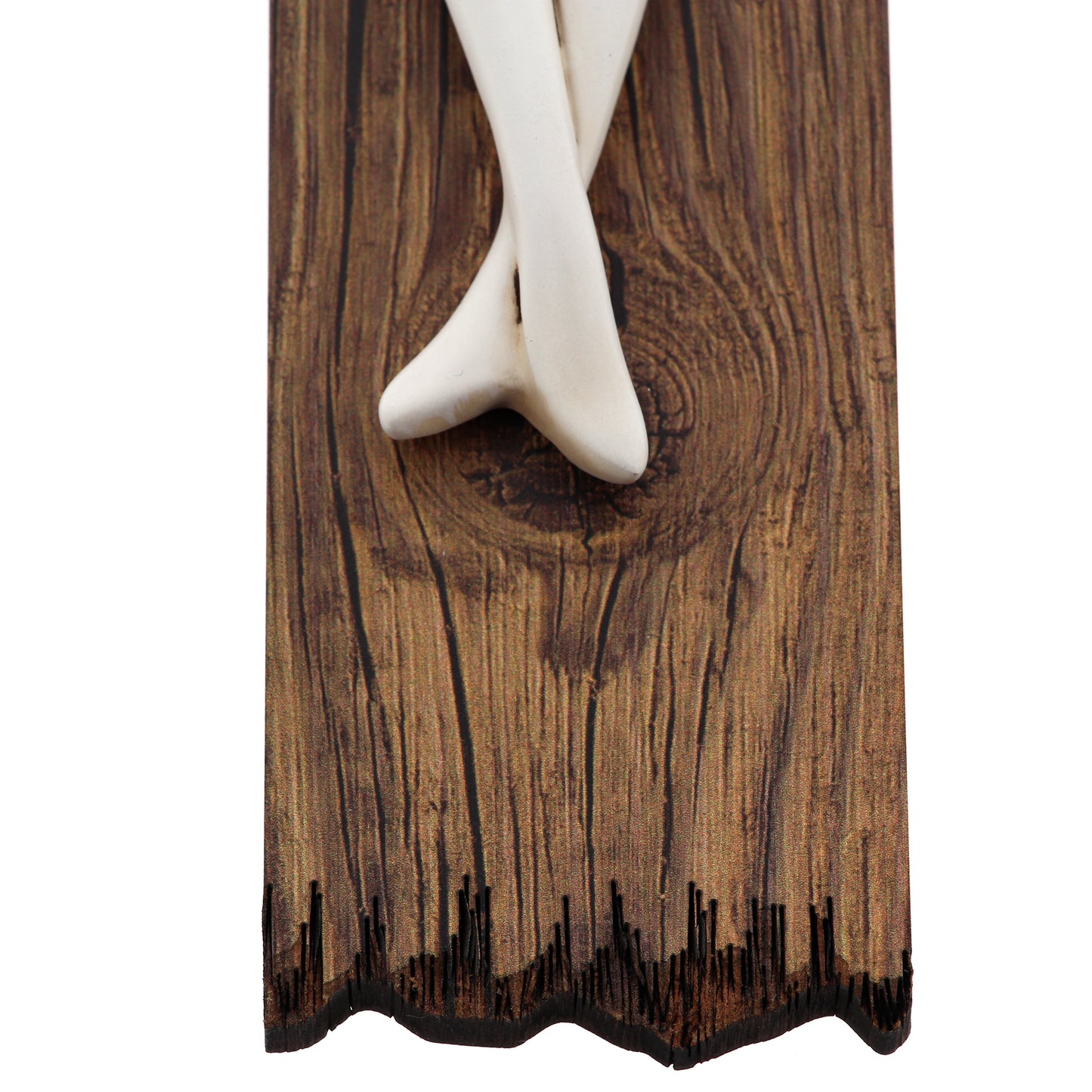 Crocifisso stile legno e corpo con decorazioni dorate. Altezza 38 cm