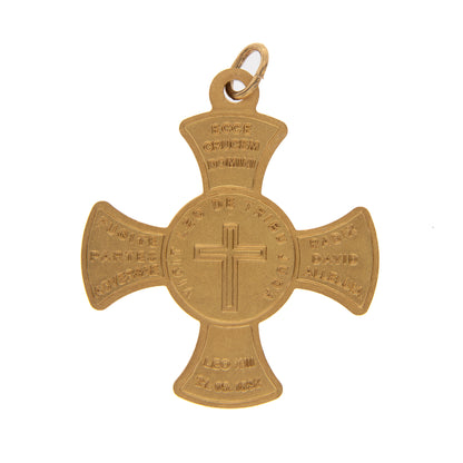 Croce con medaglia Sant'Antonio di Padova in argento 925 dorato 4 cm