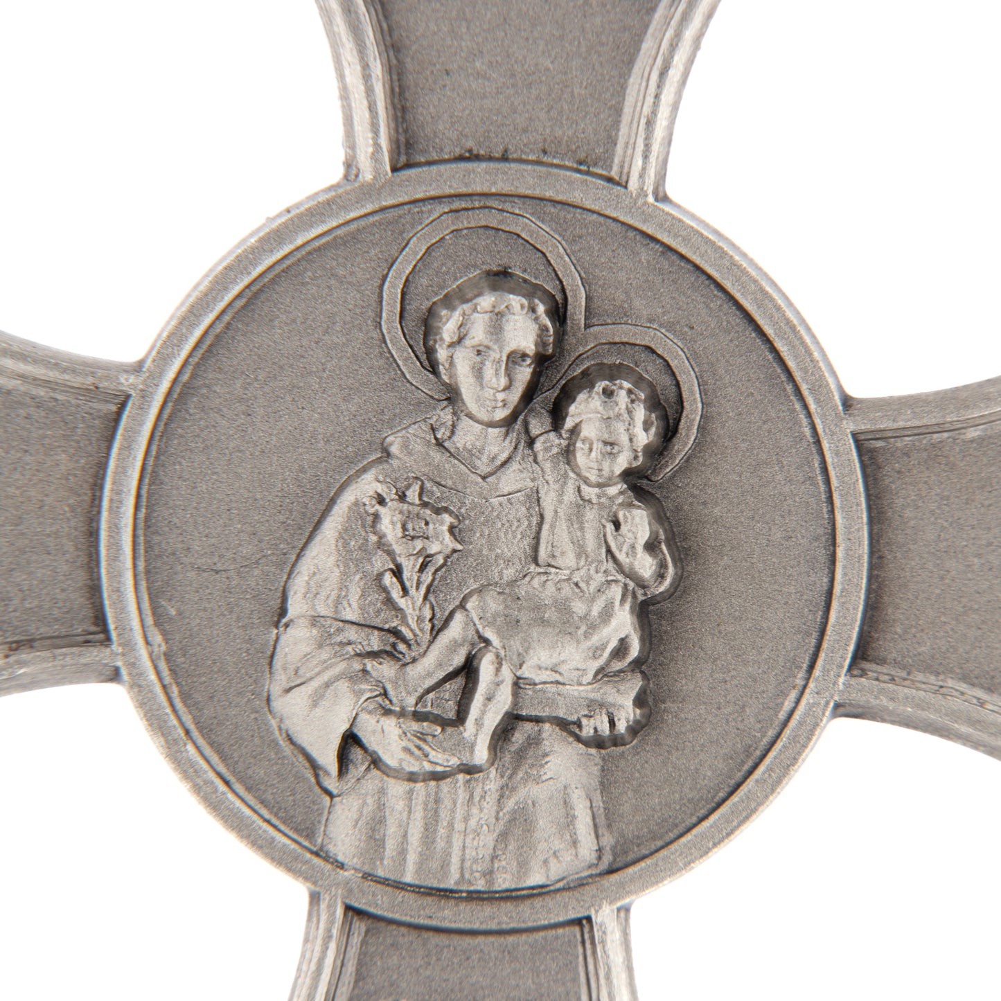 Croce con medaglia Sant'Antonio di Padova in argento 925 altezza 4 cm