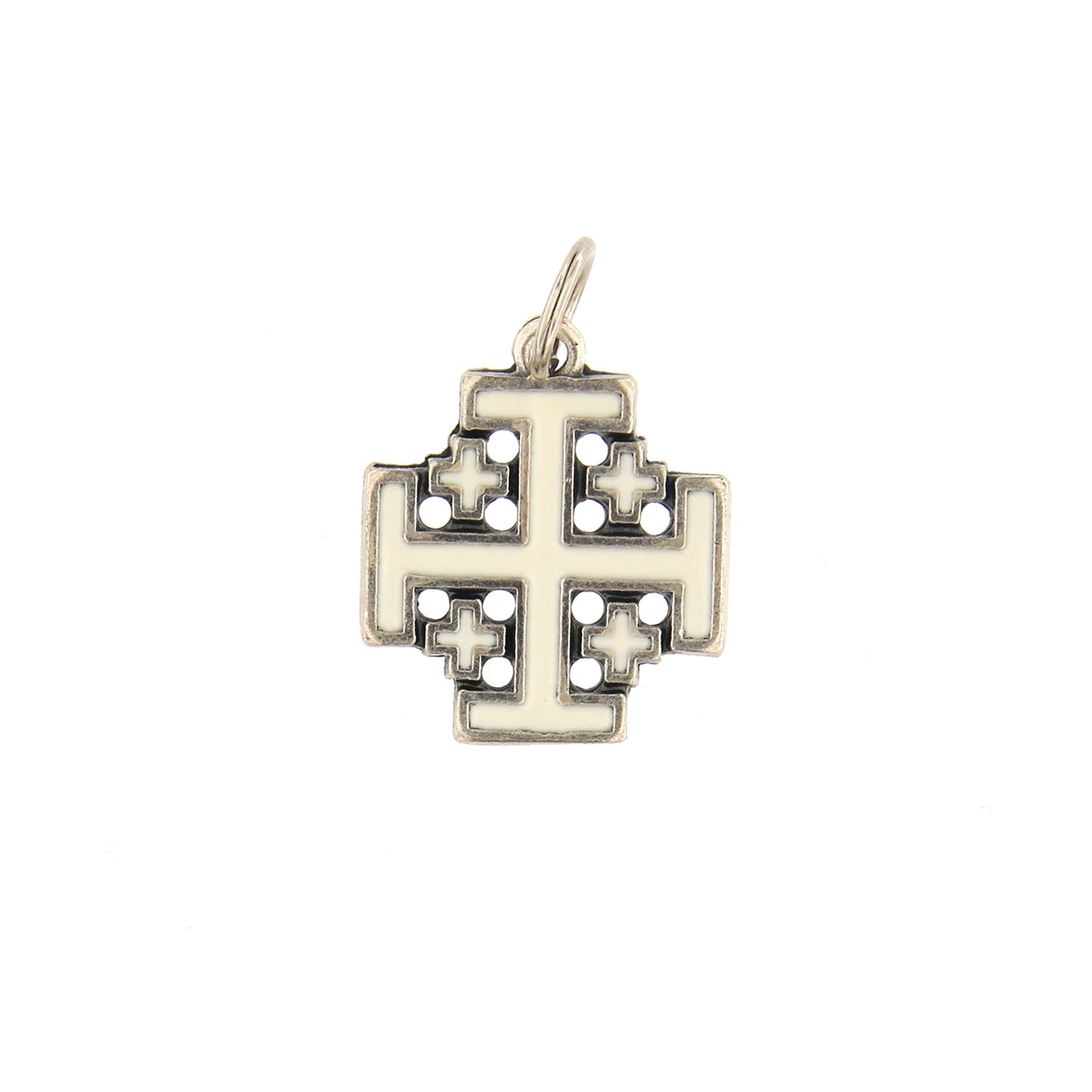 Croce Gerusalemme in metallo smaltato 2 cm