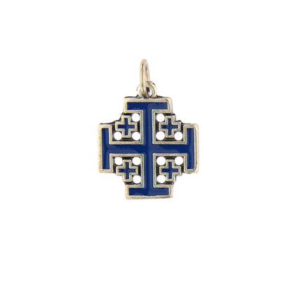 Croce Gerusalemme in metallo smaltato 2 cm