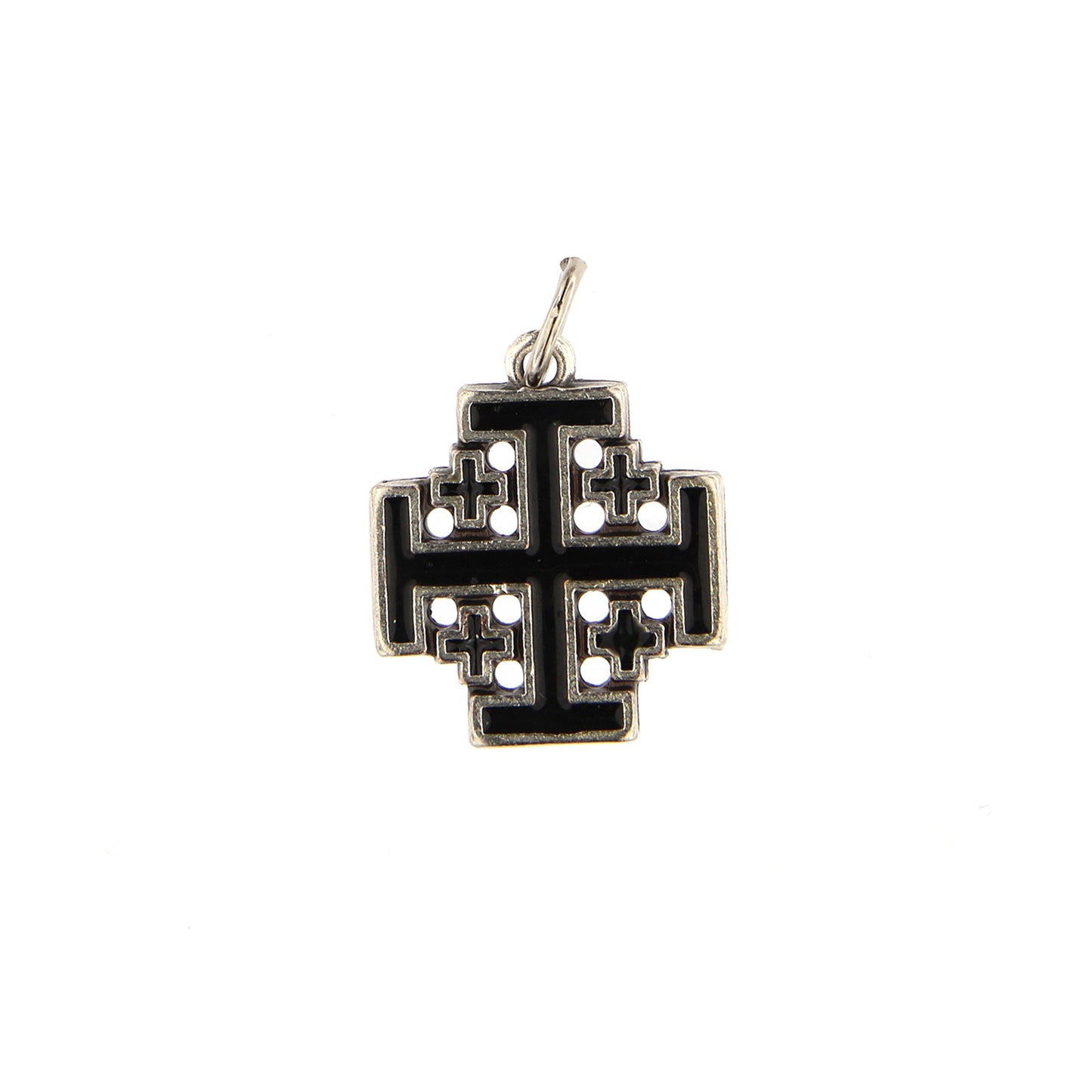 Croce Gerusalemme in metallo smaltato 2 cm