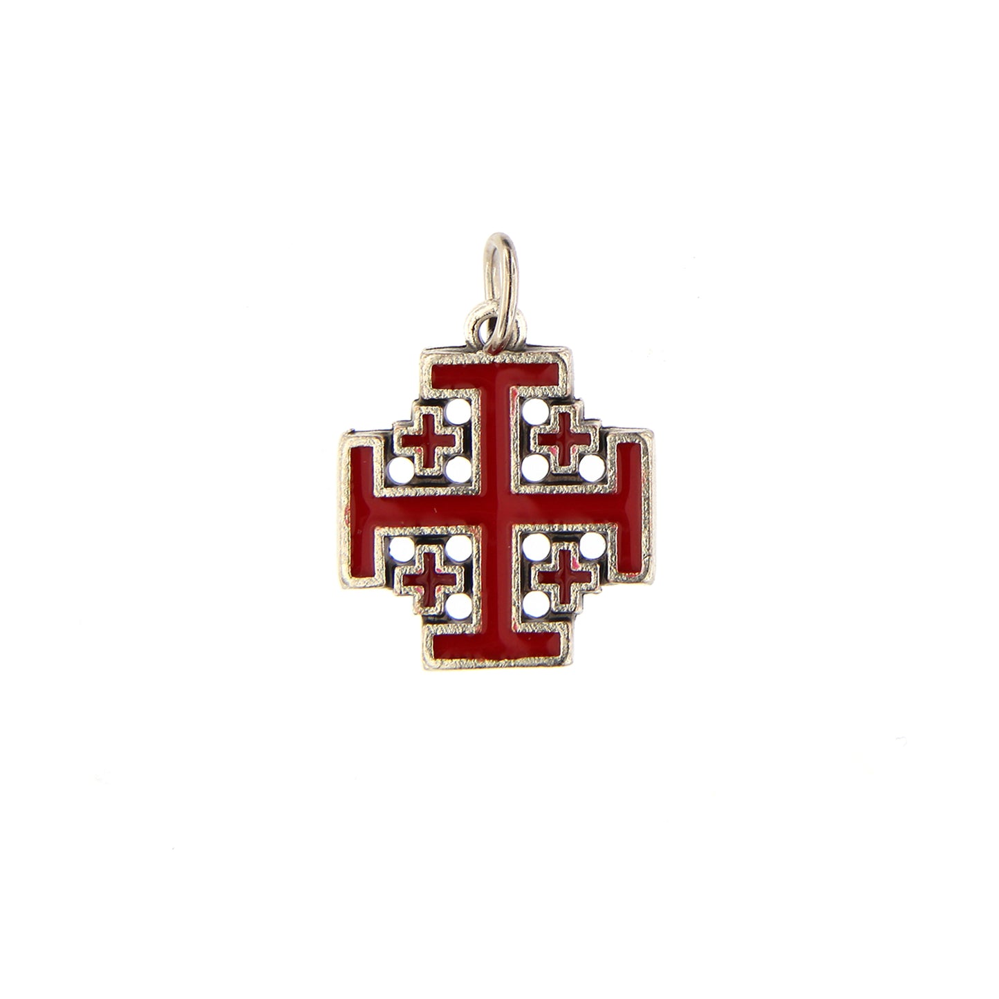 Croce Gerusalemme in metallo smaltato 2 cm