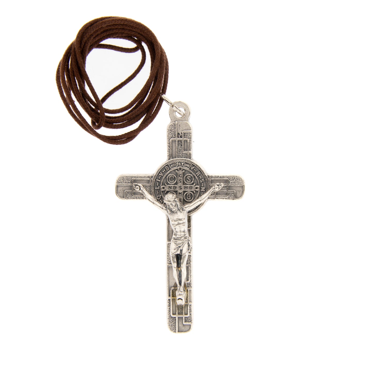 Ciondolo Croce San Benedetto in metallo bronzato 5x3,2 cm