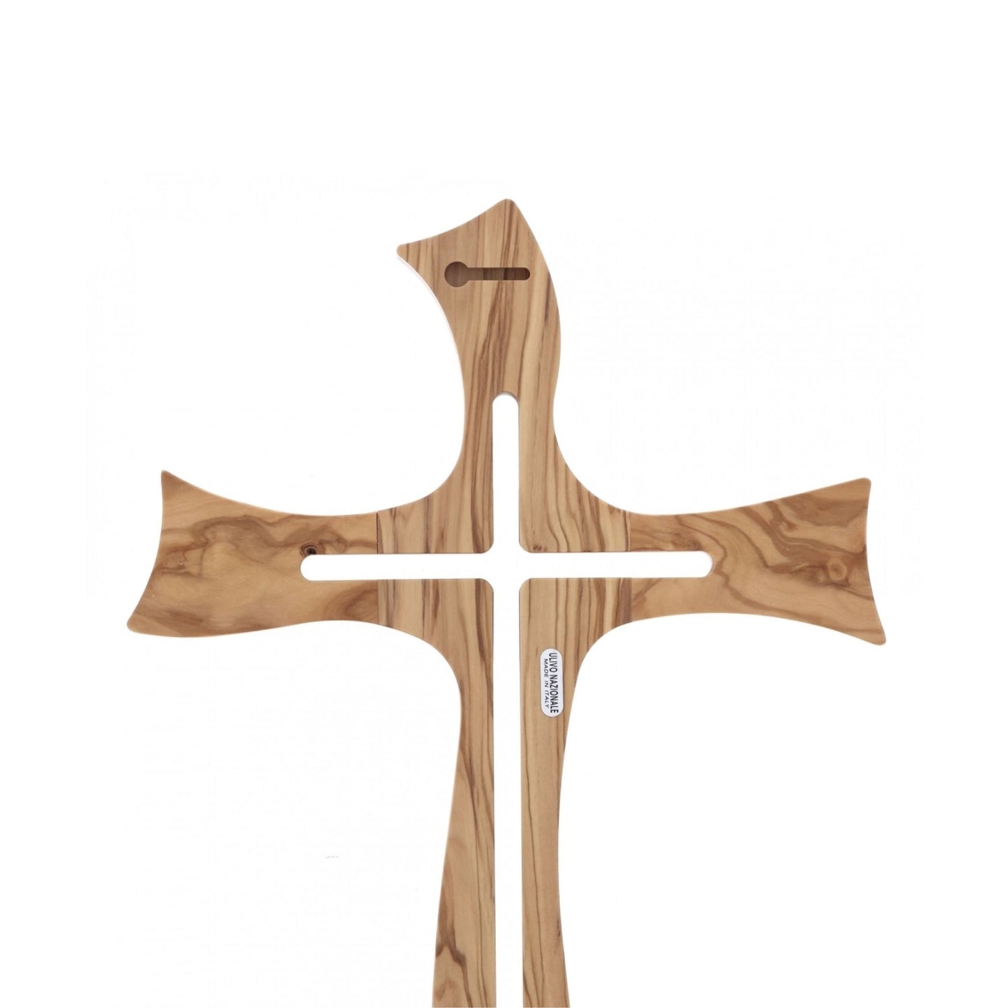 Croce stilizzata in legno d'olivo. Altezza 27 cm