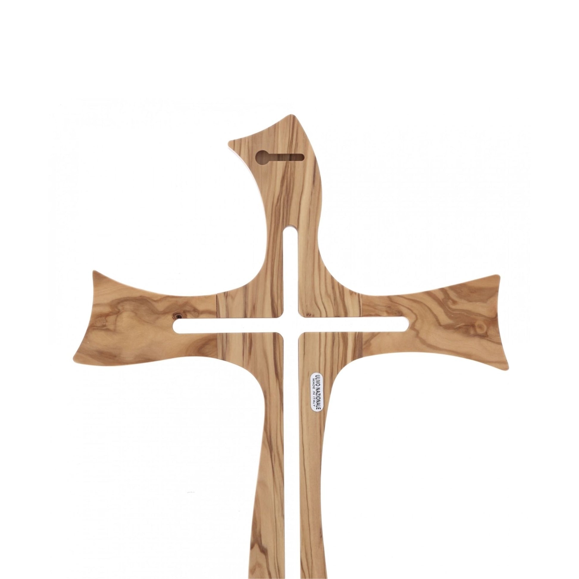 Croce stilizzata in legno d'olivo. Altezza 27 cm