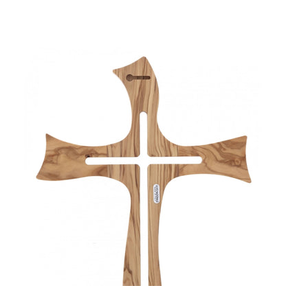 Croce stilizzata in legno d'olivo. Altezza 27 cm
