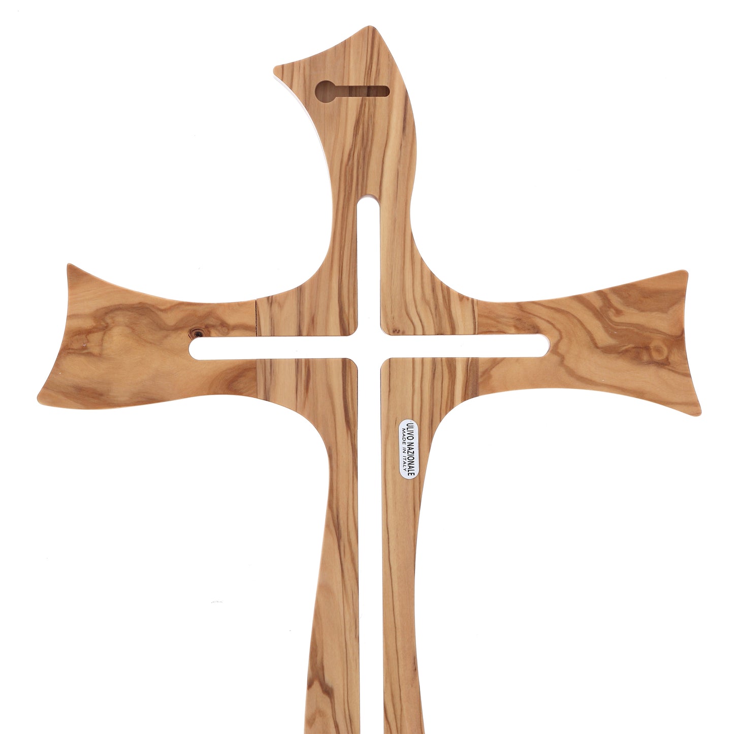 Croce stilizzata in legno d'olivo. Altezza 48 cm