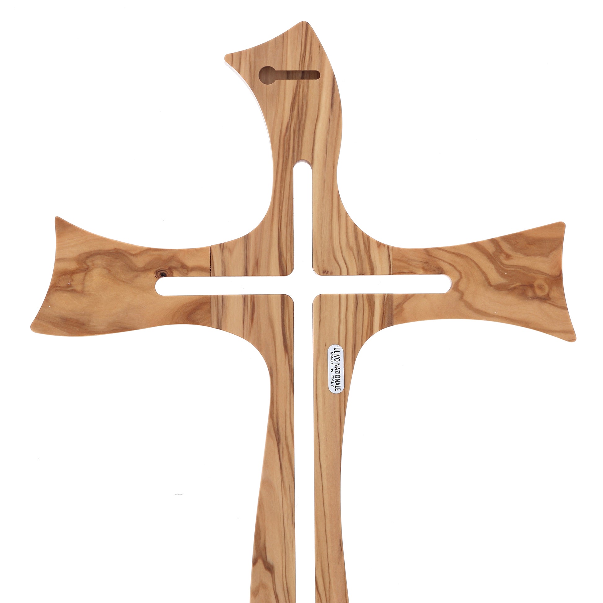 Croce stilizzata in legno d'olivo. Altezza 48 cm