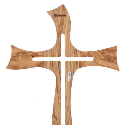 Croce stilizzata in legno d'olivo. Altezza 48 cm