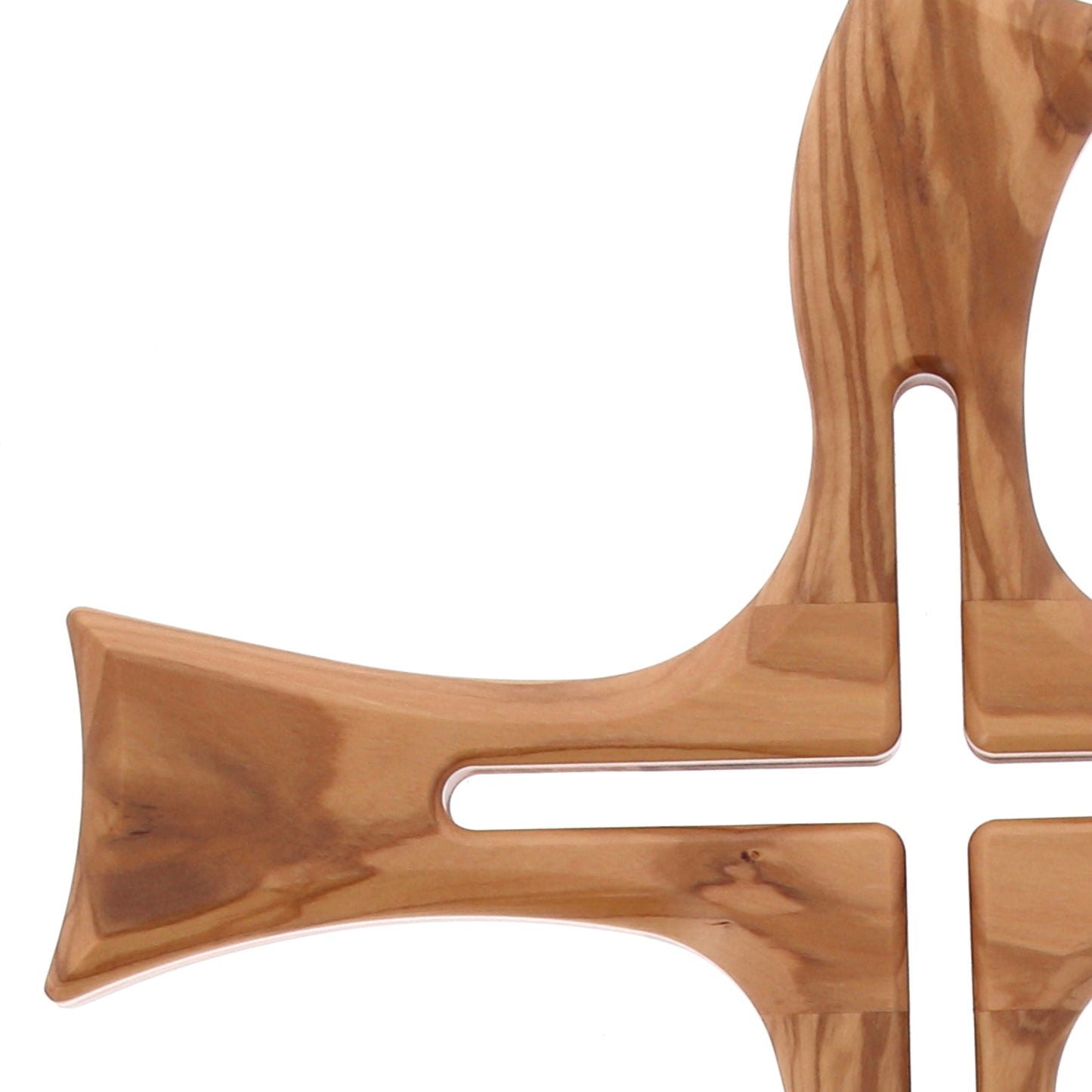 Croce stilizzata in legno d'olivo. Altezza 48 cm