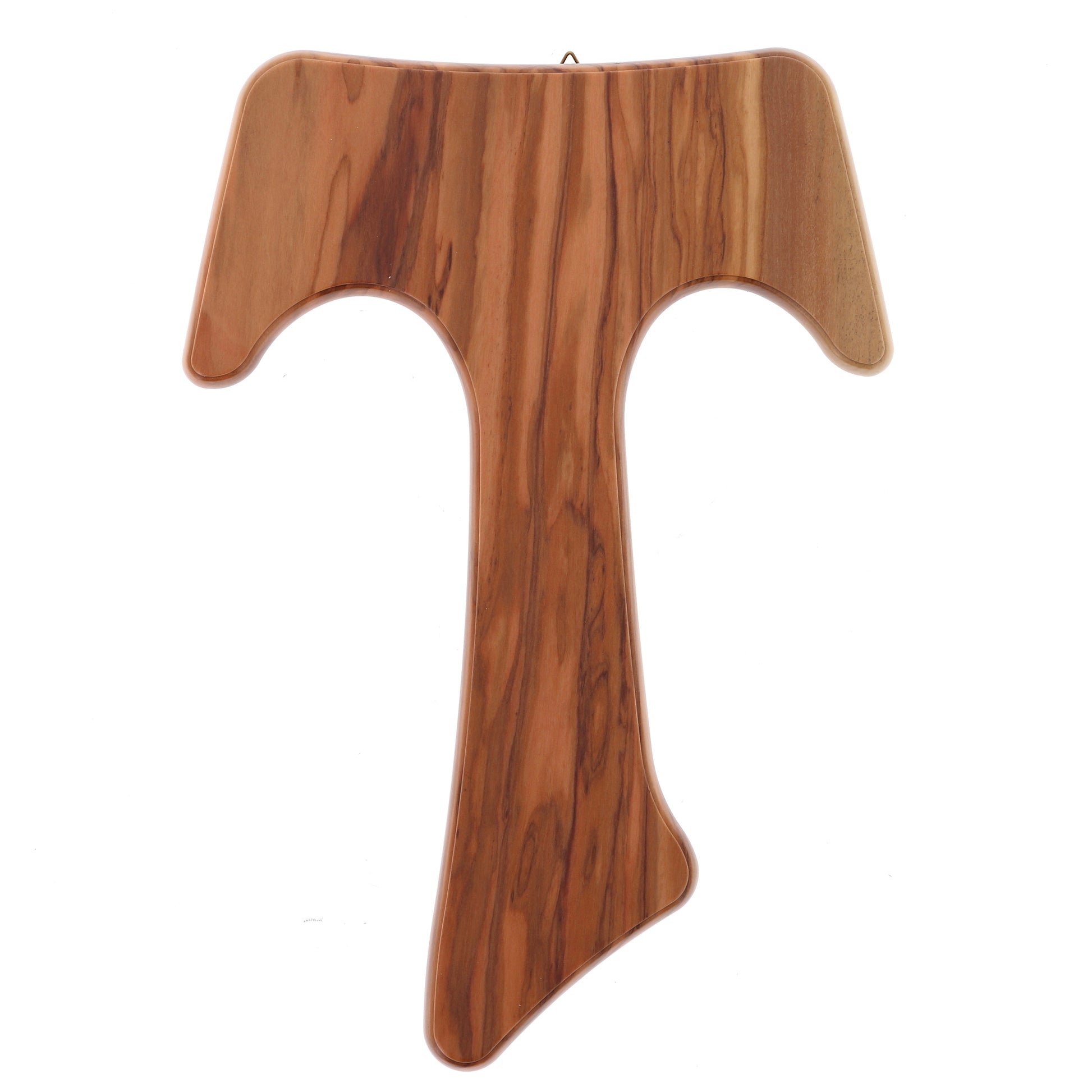 Croce Tau in legno d'olivo. Altezza 26,5 cm