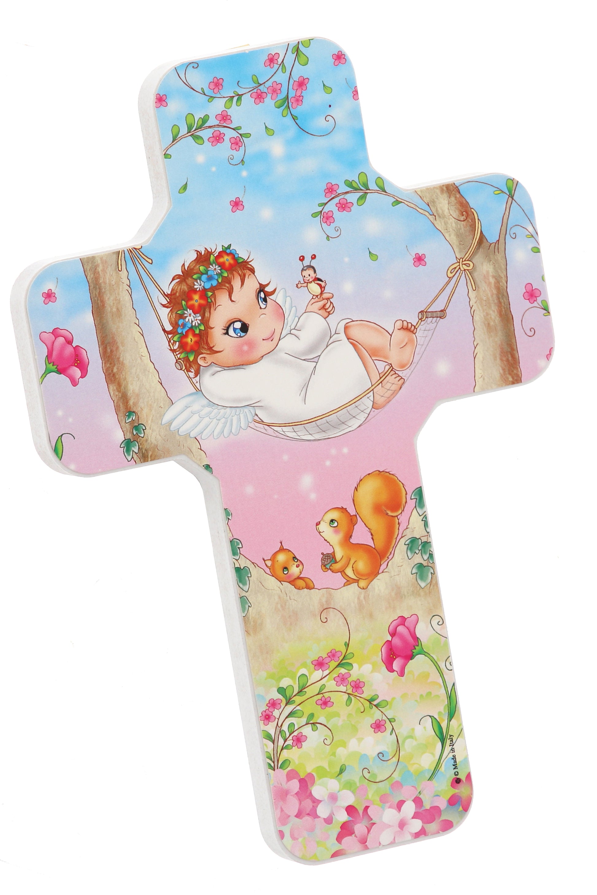 Ricordino Nascita/Battesimo - croce nascita bambino e bambina. Altezza 18 cm