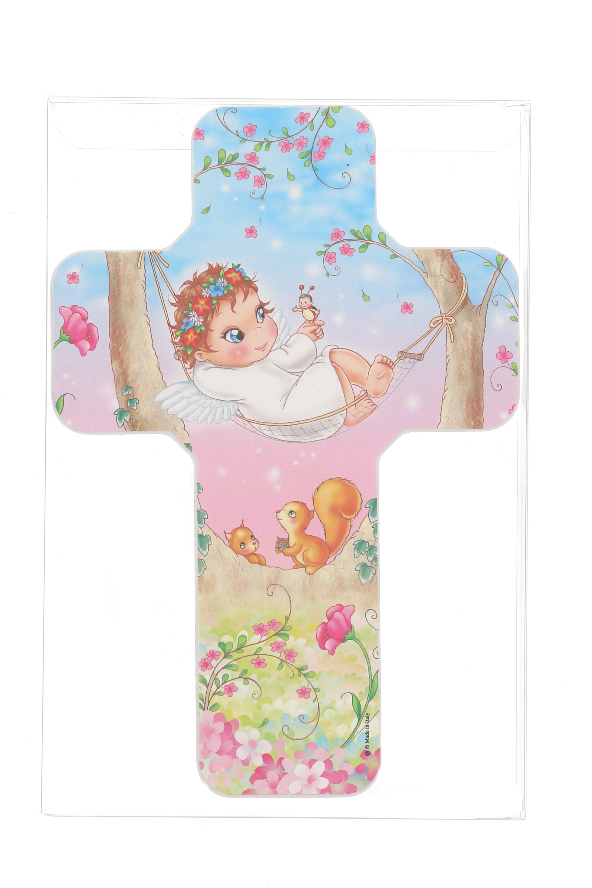 Ricordino Nascita/Battesimo - croce nascita bambino e bambina. Altezza 18 cm