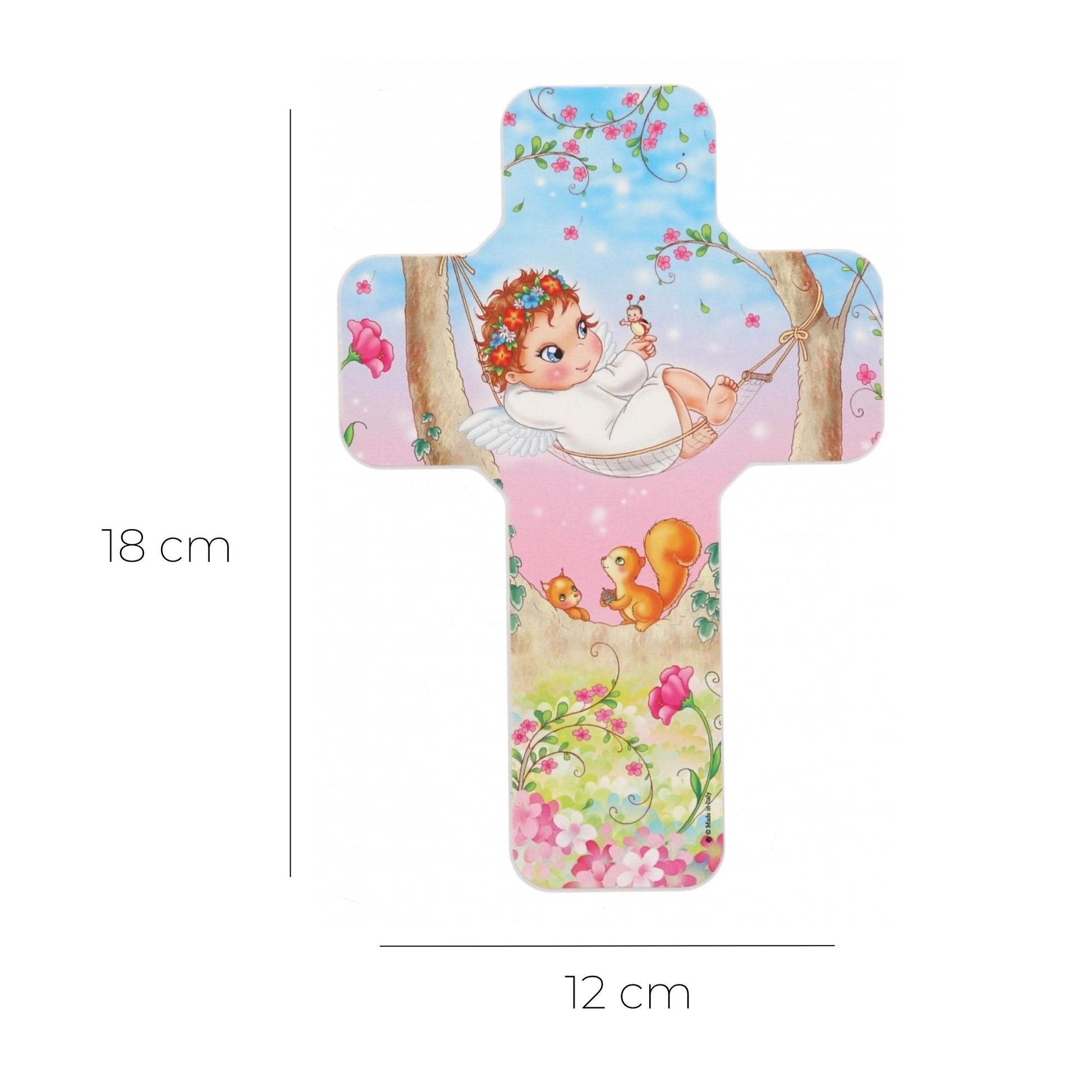 Ricordino Nascita/Battesimo - croce nascita bambino e bambina. Altezza 18 cm