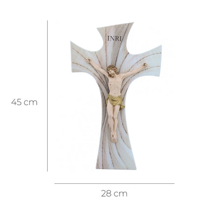 Crocifisso in legno e corpo resina dipinta. Altezza 45 cm
