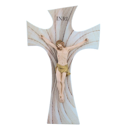 Crocifisso in legno e corpo resina dipinta. Altezza 35 cm