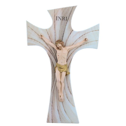 Crocifisso in legno e corpo resina dipinta. Altezza 45 cm