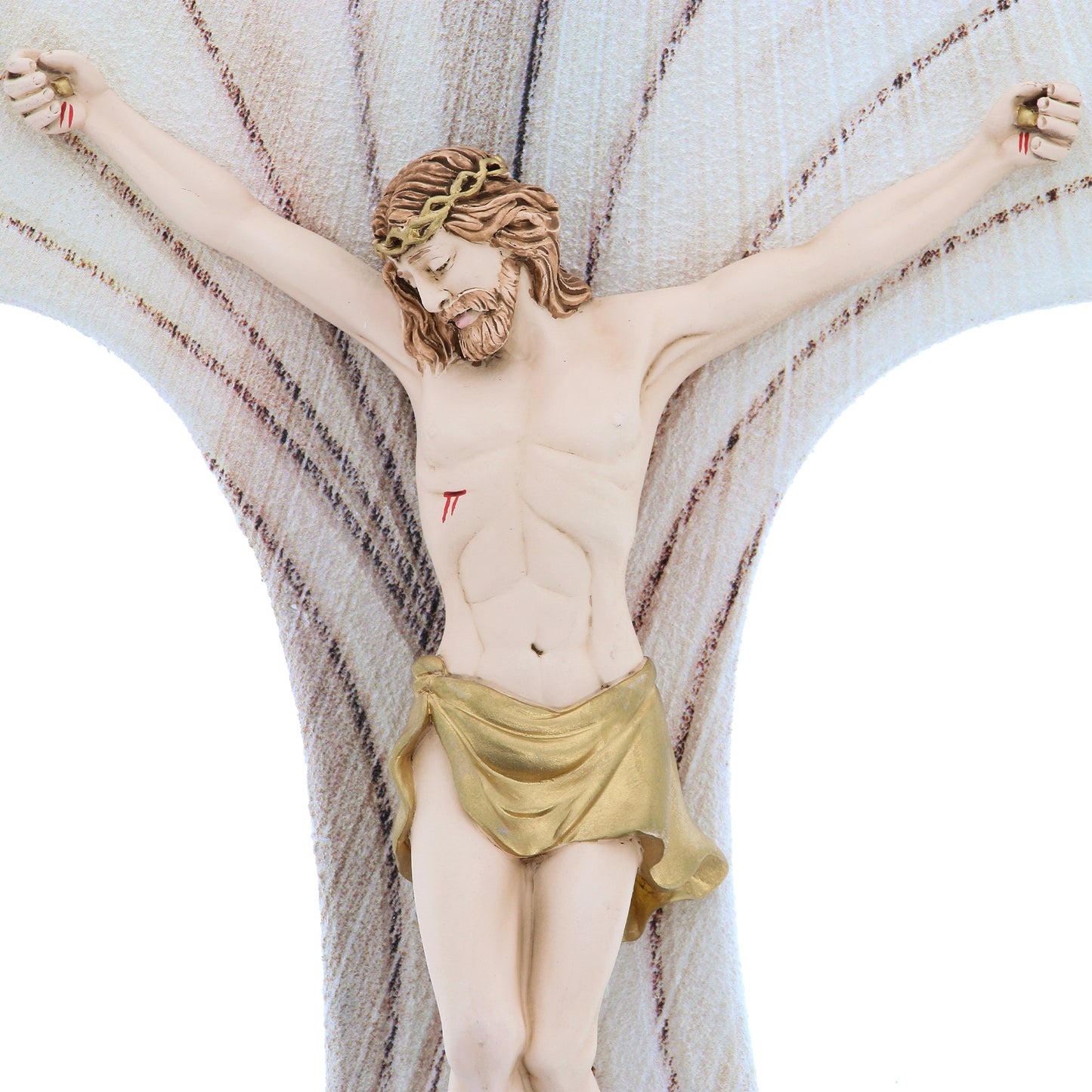 Crocifisso in legno e corpo resina dipinta. Altezza 35 cm