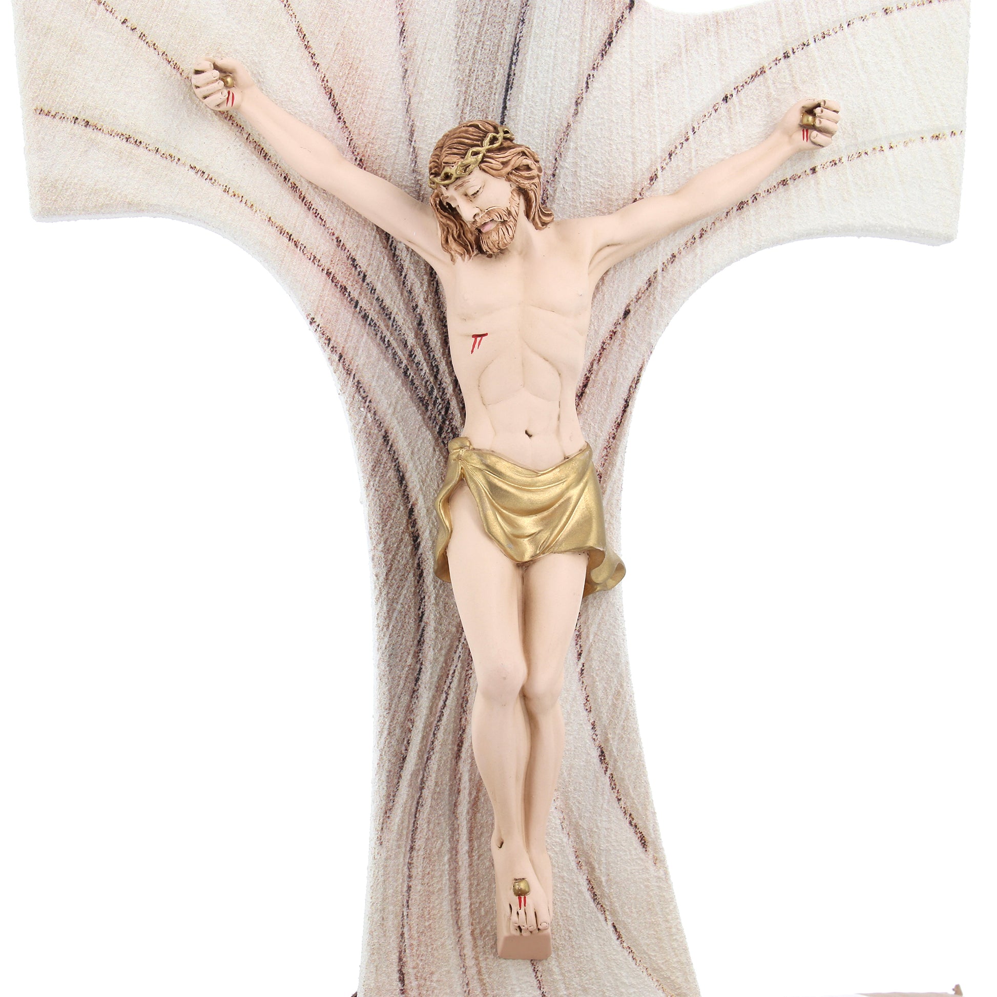 Crocifisso in legno e corpo resina dipinta. Altezza 35 cm