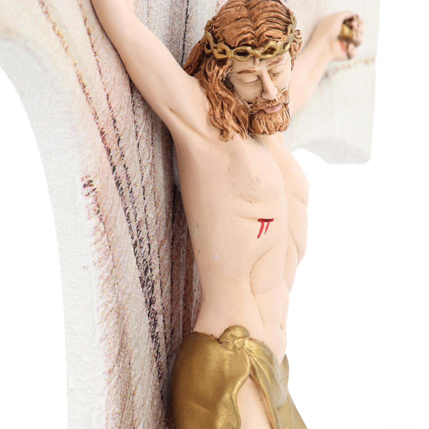 Crocifisso in legno e corpo resina dipinta. Altezza 35 cm